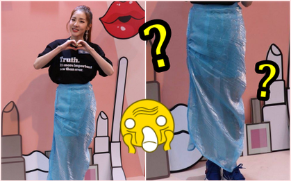 Ăn chơi không sợ mưa rơi, Dara mặc hẳn đầm làm từ áo mưa ni-lon đi dự event mới chịu