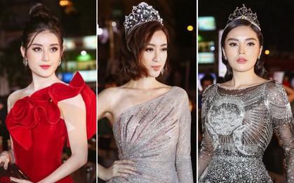 Dàn mỹ nhân váy áo lộng lẫy, đọ dáng bất phân thắng bại trên thảm đỏ chung kết Hoa hậu Việt Nam 2018