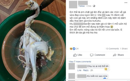 Mẹ trẻ lần đầu làm thịt gà và thành quả "trần trụi" cười ra nước mắt