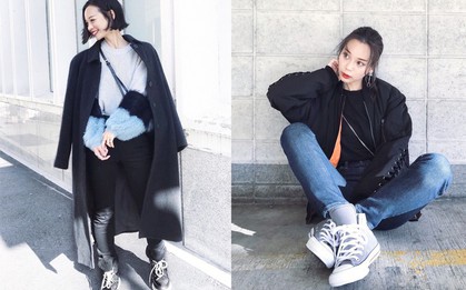 Các nàng người nhỏ mà lại mê mặc đồ đen thì cứ học theo 4 cách mix này là đủ!