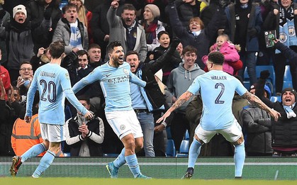 Aguero ghi bàn phút bù giờ, Man City ngược dòng thắng bán kết lượt đi