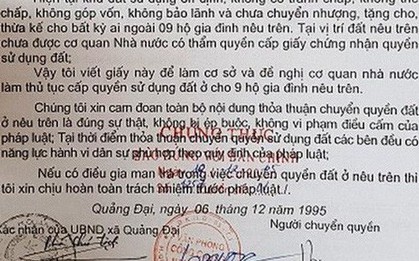 Chủ tịch xã ký xác nhận cấp đất cho trẻ 1 tuổi và người chưa sinh