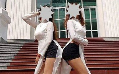 Hai nữ sinh bận áo dài - quần đùi "hối hận, mong được trường bảo vệ"