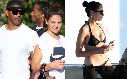 Katie Holmes nổi cơn ghen tam bành vì bạn trai Jamie Foxx thân thiết bên Hoa hậu Hoàn vũ nóng bỏng?