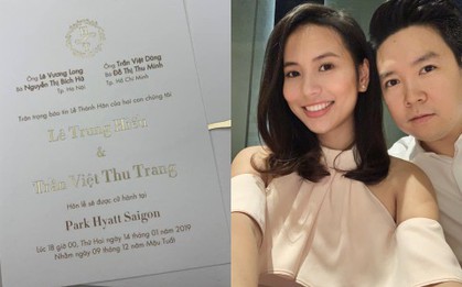Vài ngày trước hôn lễ, thiệp cưới của Lê Hiếu và bạn gái chính thức được hé lộ
