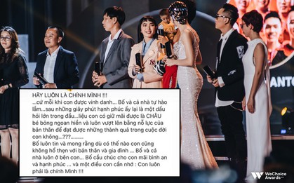 Bố Châu Bùi gửi con sau khi lọt Top 10 Nhân vật truyền cảm hứng của WeChoice: Con luôn phải là chính mình!