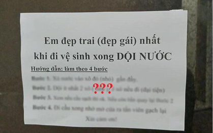 Sợ học sinh đi vệ sinh quên dội nước, thầy giáo viết mấy câu khiến ai cũng "giật mình" ghi nhớ ngay