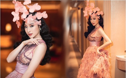 Lâu lắm mới dự sự kiện, Angela Phương Trinh giữ vững vị trí "nữ hoàng thảm đỏ" với màn đội cả rừng hoa lộng lẫy