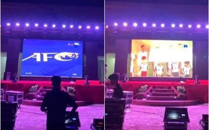 Ngôi trường "tiện" nhất năm: Đang chuẩn bị làm lễ kỷ niệm, sẵn có màn hình led khổng lồ nên mở luôn trận đấu tuyển Việt Nam cho học trò cùng xem