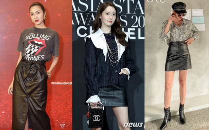 Hết Yoona rồi đến Hà Tăng diện chân váy da, bạn sao có thể kìm lòng trước item sang chảnh hào nhoáng này?