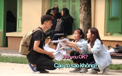 Clip nam sinh yêu bạn học từ cái nhìn đầu tiên gây sốt, nào ngờ đó chỉ là dàn dựng và nam chính còn từng bị ném đá vì tán gái lung tung