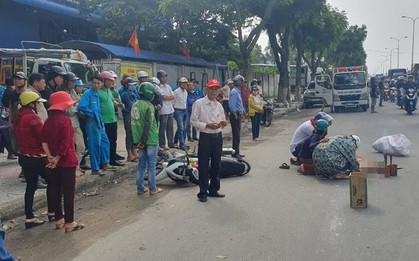 Người thân gào khóc bên thi thể người phụ nữ bị xe trộn bê tông cán tử vong
