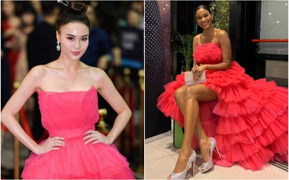 Hoa hậu Hoàn vũ 2011 Leila Lopes diện đầm của NTK Việt, đụng hàng ngay Ninh Dương Lan Ngọc cùng loạt người đẹp Vbiz