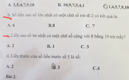 Đề kiểm tra Toán lớp 1 với nhiều câu hỏi hại não đánh đố tư duy trẻ, phụ huynh người đồng tình người phản đối gay gắt