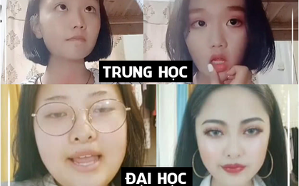 Bước tiến hoá nhảy vọt về đẳng cấp make up của nữ sinh từ tiểu học đến đại học: Sức mạnh đổi trắng thay đen là có thật!