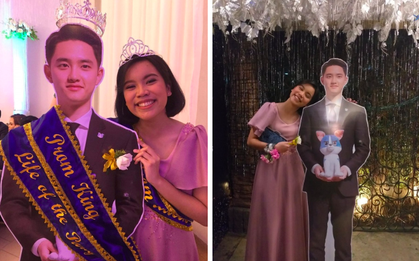 Chán cảnh đi prom với một anh chàng ba hoa, nữ sinh chơi lớn khi chọn standee của D.O (EXO) làm bạn đồng hành