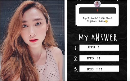 Bạn gái tin đồn thủ môn Tiến Dũng chia sẻ cầu thủ yêu thích nhất, dù viết tắt tên nhưng ai cũng biết là ai!