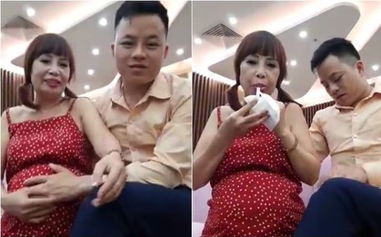 Cô dâu 62 tuổi xuất hiện với bụng bầu "vượt mặt", chính thức trả lời về thông tin mang thai với chồng trẻ