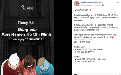 Sau khi công ty tuyên bố cắt đứt với Seungri, cơ sở Aori Ramen ở Sài Gòn sẽ chính thức đóng cửa sau 2 ngày nữa