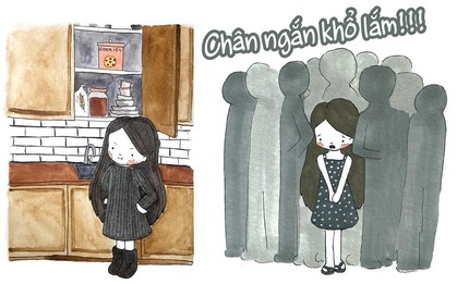Lùn chẳng đáng yêu tí nào đâu, chỉ thấy "khổ đơn khổ kép" thôi!