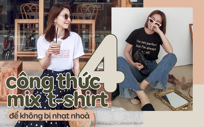 Mùa hè nóng nực, các nàng hãy cập nhật ngay công thức mix đồ với t-shirt để vừa mát mẻ lại không bị nhạt nhoà
