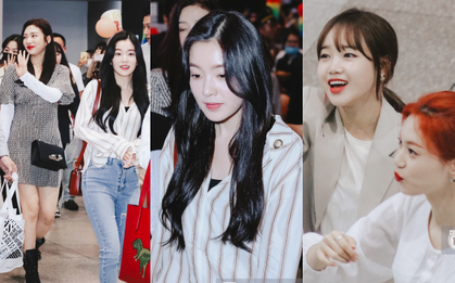 Nữ thần Irene khoe nhan sắc đời thực cực phẩm, Red Velvet và Weki Meki vỡ òa trước biển fan tại sân bay Tân Sơn Nhất