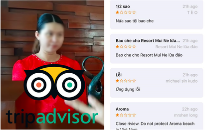 Khóa đánh giá về Aroma để đảm bảo khách quan, dân mạng quá khích vào cả App Store rate 1 sao cho ứng dụng TripAdvisor