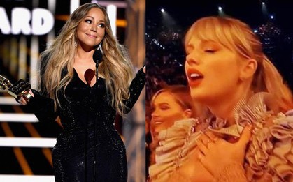 Khoảnh khắc fangirl thần thánh của Taylor Swift khi idol Mariah Carey lên nhận giải: Làm ơn hãy chú ý tới em đi!