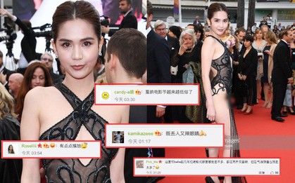 Phản ứng trái chiều của netizen xứ Trung về màn khoe thân nóng bỏng của Ngọc Trinh tại Cannes