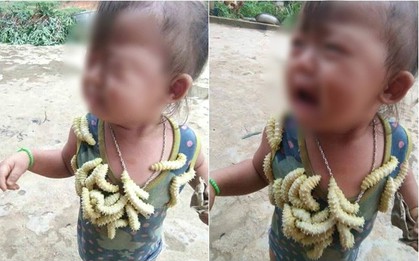 Hình ảnh cô bé khóc thét vì bị trêu thả hàng chục con tằm bò lên người gây tranh cãi: Trò đùa tuổi thơ hay nỗi ám ảnh?