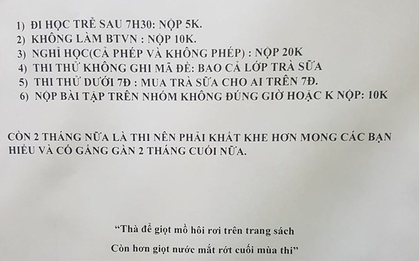 Bảng nội quy dành riêng cho mùa thi khiến các sĩ tử khóc ròng vì khả năng càn quét sạch ví tiền quá khủng