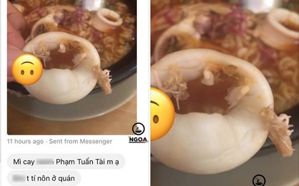 Chi nhánh trong hệ thống mì cay của Quốc Trường (Về nhà đi con) bị tố có "sinh vật lạ" khiến cộng đồng mạng xôn xao