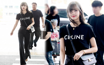 "Em gái quốc tế" Lisa (BLACKPINK) lại khiến sân bay náo loạn: Mặc tối giản mà xinh như búp bê sống, khí chất miễn bàn