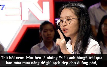 Nữ sinh Hà Nội bị ném đá trên sóng truyền hình khi so sánh Siêu anh hùng với nhân viên quét dọn đường phố