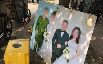 Nhìn 2 bức ảnh cưới đặt cạnh nhau giữa nơi tập kết rác mà bao người đượm buồn