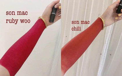Tuyệt đỉnh swatch son là tô kín đặc nửa cánh tay, thị lực 1/10 cũng nhìn được đây là màu gì!