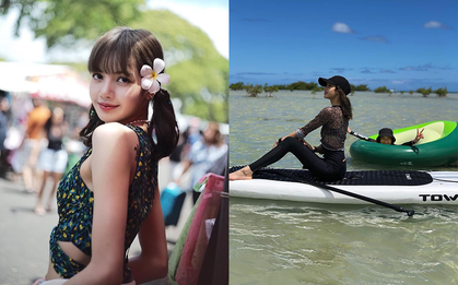 “Bão” Instagram với chùm ảnh khoe body nóng bỏng, nhưng fan lại thắc mắc Lisa làm kiểu gì mà có thể... ngồi và nằm giữa biển thế?