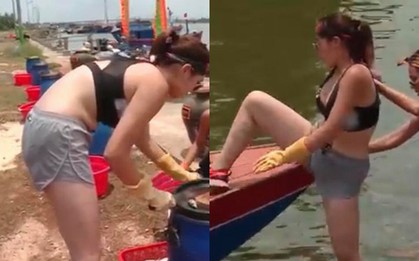 Kỳ Duyên lộ bụng ngấn mỡ, body phát tướng khi tham gia "Cuộc đua kỳ thú"
