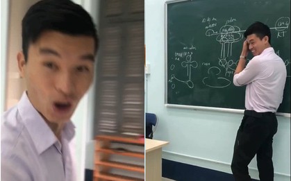 Trốn dưới gầm bàn để doạ, nữ sinh khiến thầy giáo trẻ được một phen hú vía đầu năm học mới