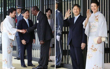 Hoàng hậu Masako tỏa sáng tại tiệc chiêu đãi với thần thái hơn người, vẻ đẹp xuất chúng trong bộ kimono truyền thống, trổ tài ngoại giao bên chồng
