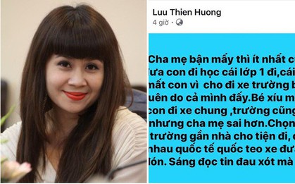 Lưu Thiên Hương gây bức xúc với phát ngôn sau vụ bé tử vong ở trường Gateway: "Con mất là do cả cha mẹ đấy!"