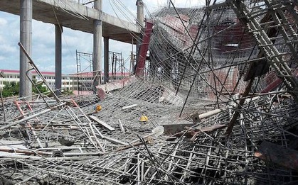 Hải Phòng: Sập giàn giáo trong lúc đang thi công, ít nhất 7 người bị thương