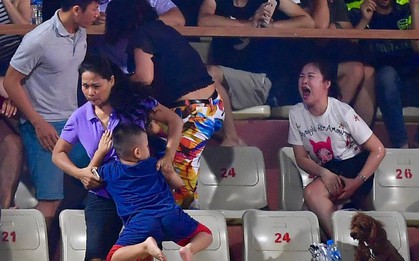 Người Nam Định xin lỗi vụ fan nữ đổ máu vì pháo hiệu trên sân Hàng Đẫy