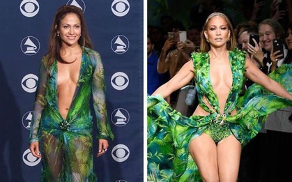 J.Lo diện chiếc váy lịch sử kết show Versace, rich kid Thảo Tiên cũng có mặt và phải thốt lên cực ấn tượng
