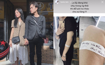 Lâm Á Hân dán giấy khẳng định chủ quyền lên người bạn trai, nửa đùa nửa thật dằn mặt các gái xinh đang có ý định cướp bồ?