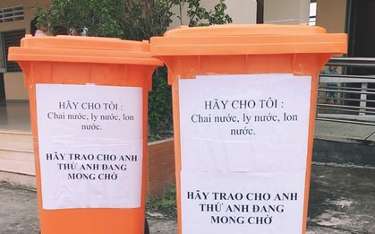 Xin rác mà cũng văn chương ngọt xớt, hai thùng rác "Hãy trao cho anh" khiến dân mạng trầm trồ không ngừng