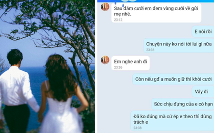 Cô gái bị doạ huỷ hôn nếu không mang vàng cưới về đưa mẹ chồng, dân mạng đồng lòng khuyên "bỏ đi cho khoẻ!"