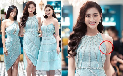 Cùng diện đầm ôm đọ dáng cùng 2 Á hậu, ấy thế mà chỉ mỗi Lương Thùy Linh mắc sơ suất thời trang gây ngỡ ngàng