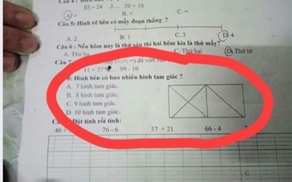 Bài toán đếm hình tam giác khiến phụ huynh hoang mang
