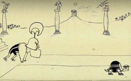 Đây là lời giải cho nghịch lý nổi tiếng của Zeno, về anh hùng Achilles chạy đua với con rùa